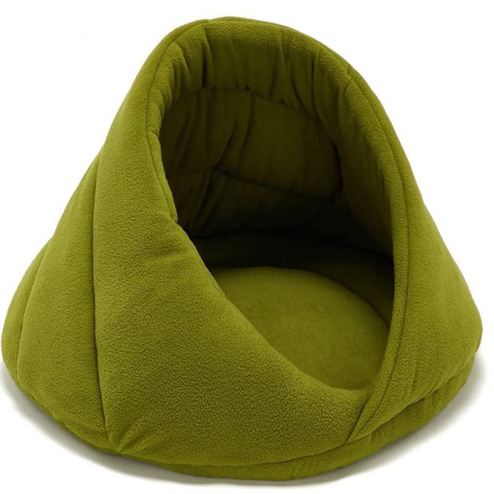Plüsch-Hundebett Rund, Halbgeschlossen – 50 Cm Durchmesser, Rutschfeste Unterseite, Für Kleine & Mittlere Hunde/Katzen