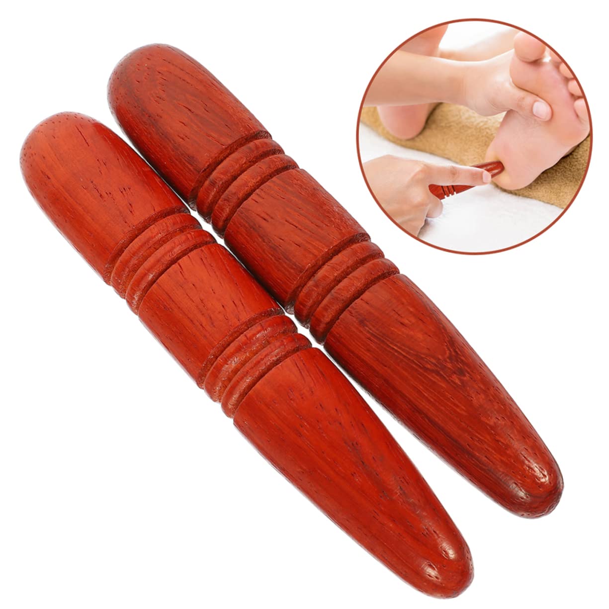 FRCOLOR 12piezas Herramientas De Masaje De Pies Bastones De Acupresión De Madera Para Reflexología Masaje De Pies y Del Estrés