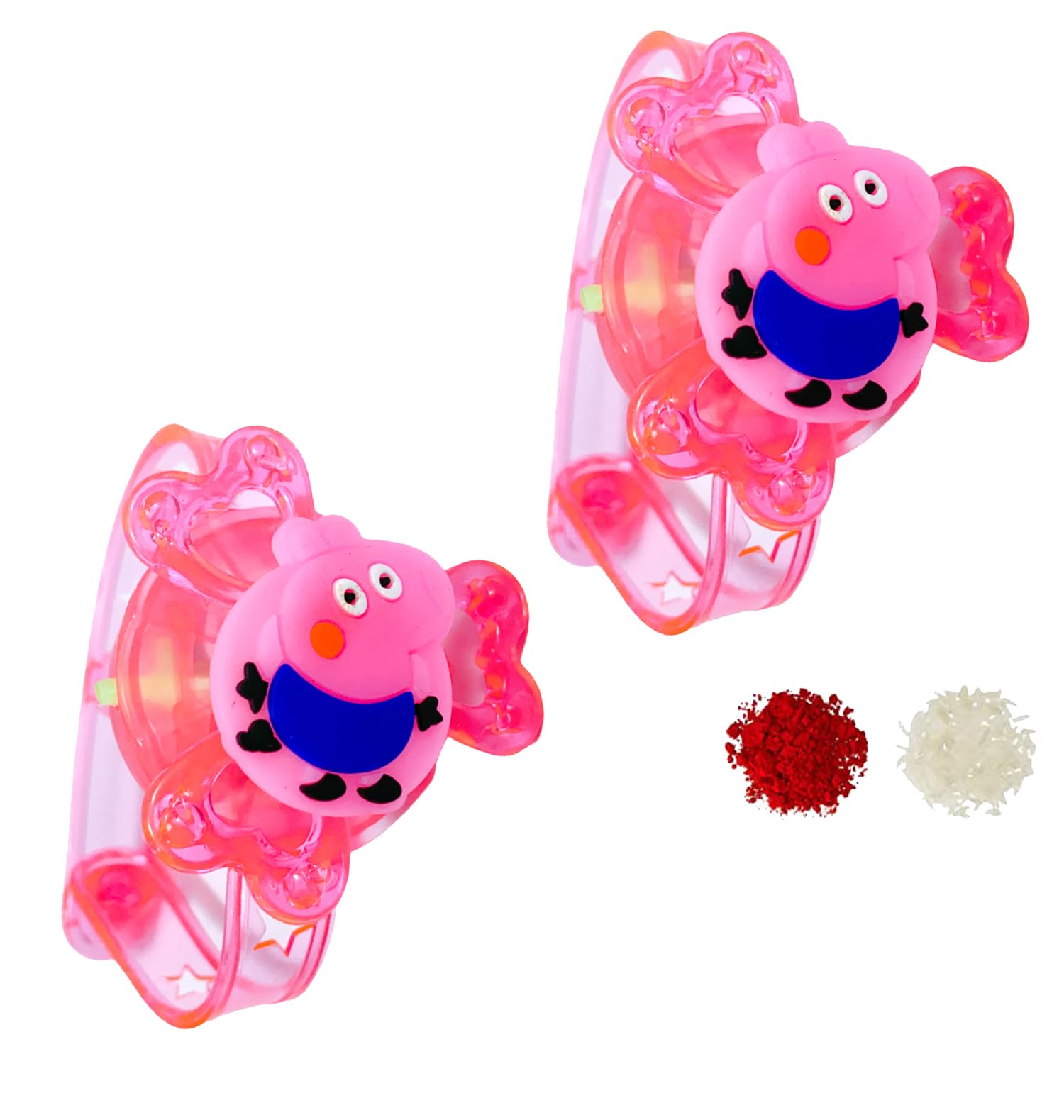 Evisha 2 Pcs Peppa Cartoon Character Kids Children LED Light Spinner Rakhi Wristband for Boys Rakhi Bracelet| Brother Rakhi Set | Rakhi Gift for Brother | Kids Rakhi Kids- 26-Two (B0C9YC4D12) Amazon Price History, Amazon Price Tracker