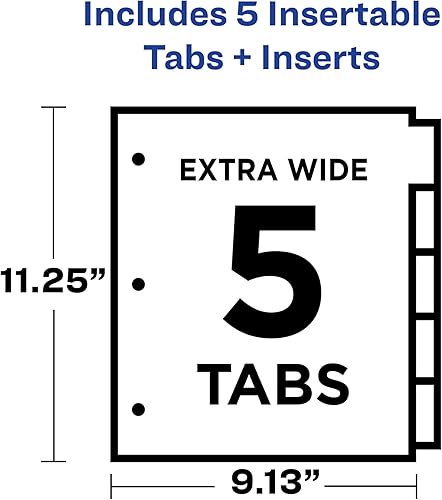 Miniatura 3 de Avery Divisores insertables con bolsillos, 5 pestañas multicolor, 1 juego (11270)