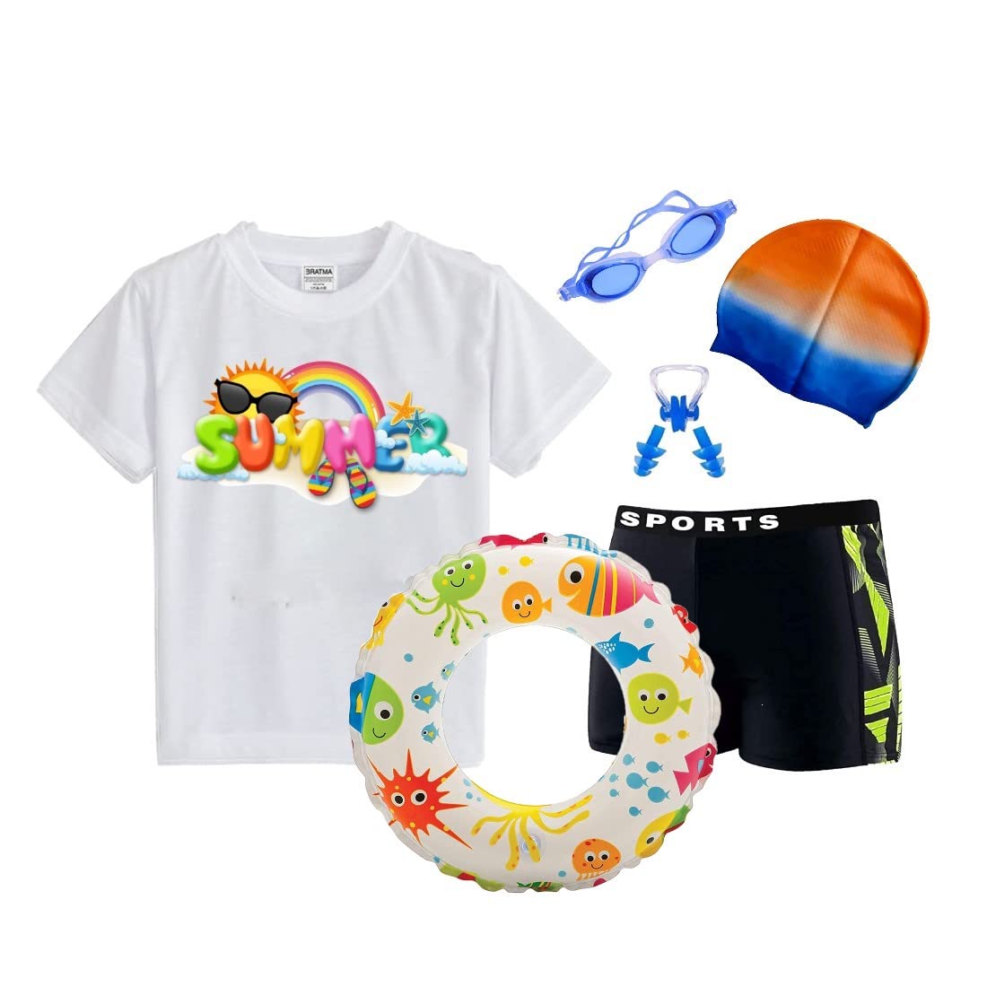 Swimming Costume for Kids Boys and Girls | Swimming Kit for Kids | Beginners Kit for Swimming (10-12 Years, Print4) (B0C5RR7HRF) Amazon Price History, Amazon Price Tracker