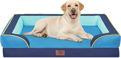 Miniatura 275 de Comfort Expression - Cama ortopédica perros pequeños, 20 x 14 pulgadas, impermeable, espuma soporte cartón de huevo, cojines extraíbles, sofá con