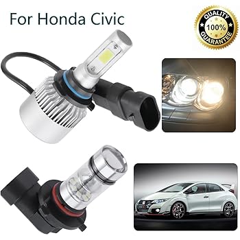 Amazon Com Hoypeyfiy 6000k 9005 9006 Combo Led Headlight Bulbs For Honda Civic 2004 2013 High Low Beam Us Automotive