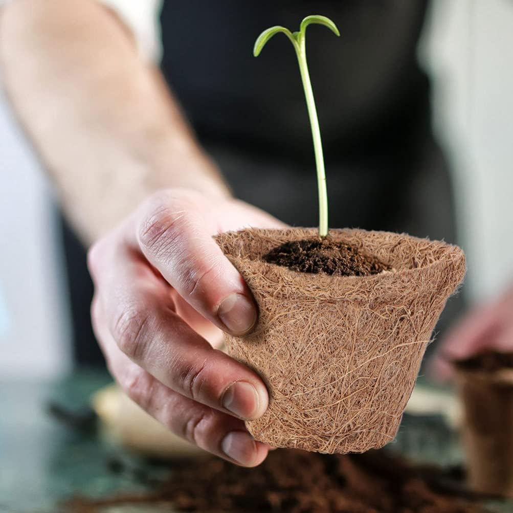 Happyyami 20Pcs Coir Planter Nursery Pots Biodegradable Seedling Germination Peat Pot Indoor Outdoor Garden Pots for Your Garden Greenhouse or Nursery : Patio, Lawn & Garden