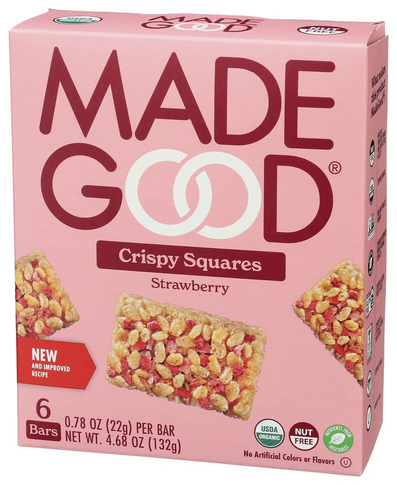 MADEGOOD Organic Strawberry Crispy Squares, 4.68 OZ