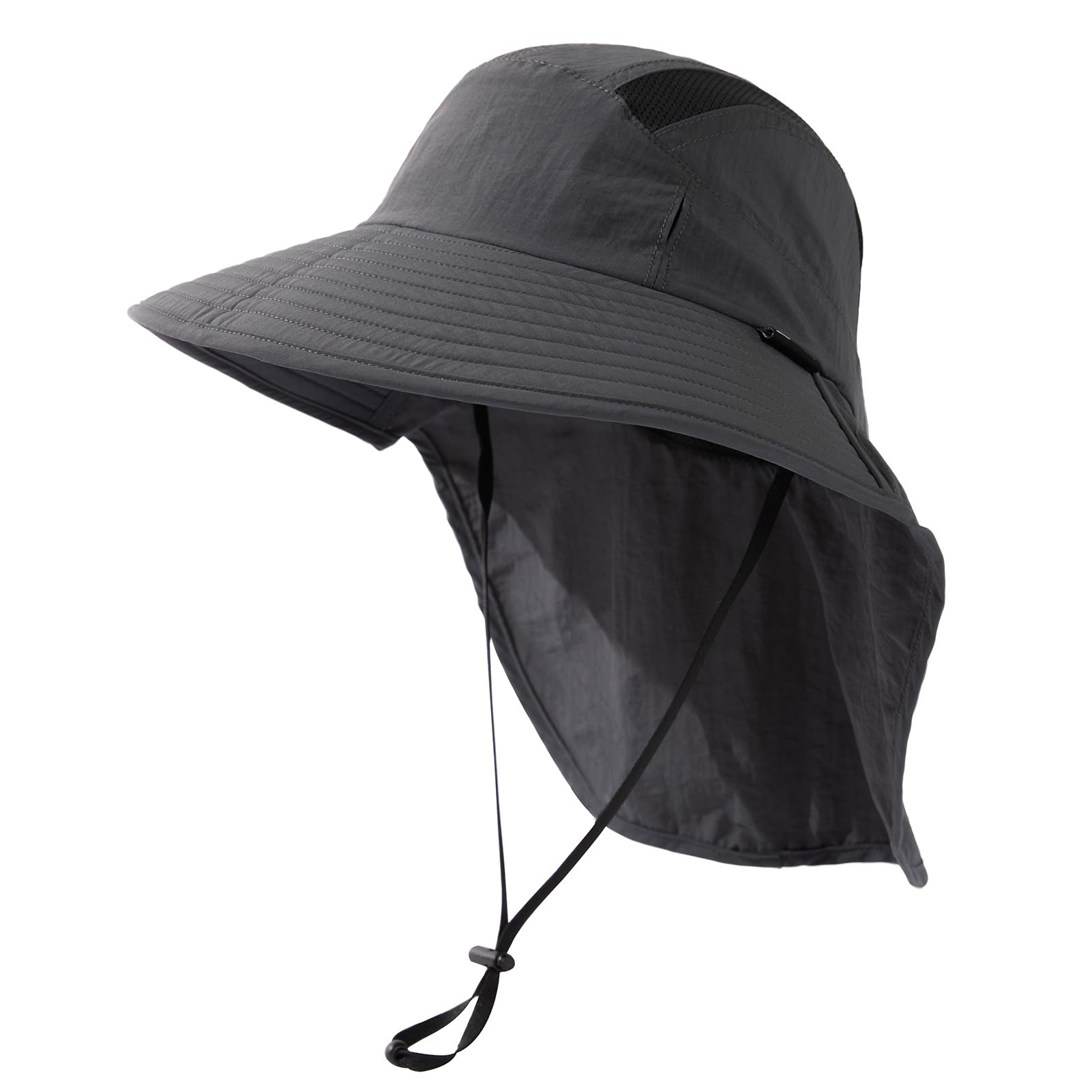 TOP-EXM/L/XL/XXL Unisex Mens Sun Hat with Neck Flap Sunglass Lock UPF 50  Wide Brim Fishing Hats Waterproof Packable