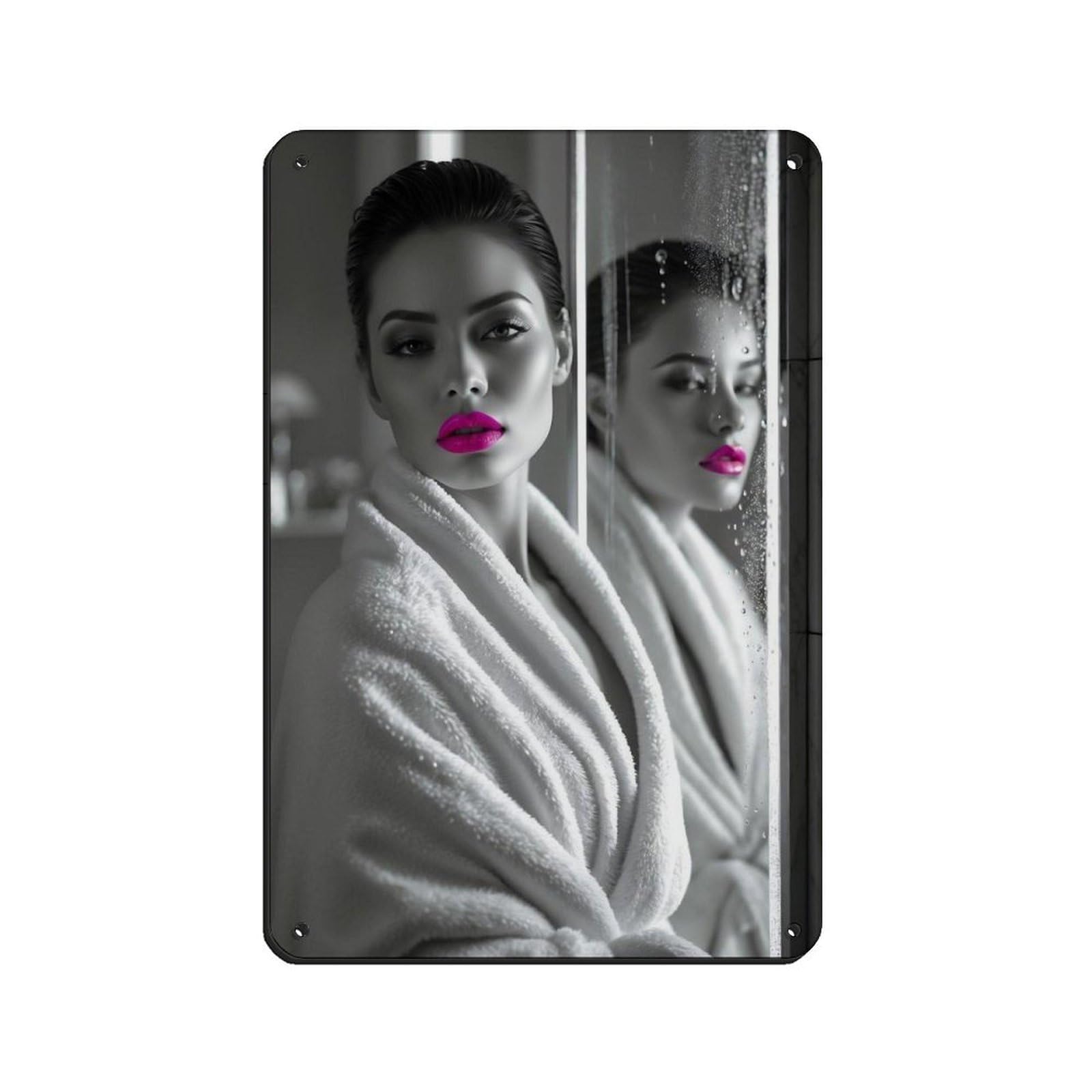 Stunning Monochrome Portrait Art Retro Poster Metal Tin Sign Chic Art Retro Iron Painting Bar People Cave Cafe Family Garage Poster Wall Decoration 8x12inch(20x30cm)