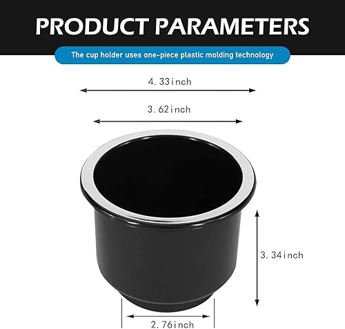 Miniatura 2 de 2 portavasos de automóvil, soporte empotrado para vasos de plástico, accesorios de repuesto para portavasos de gran capacidad, universal para RV,