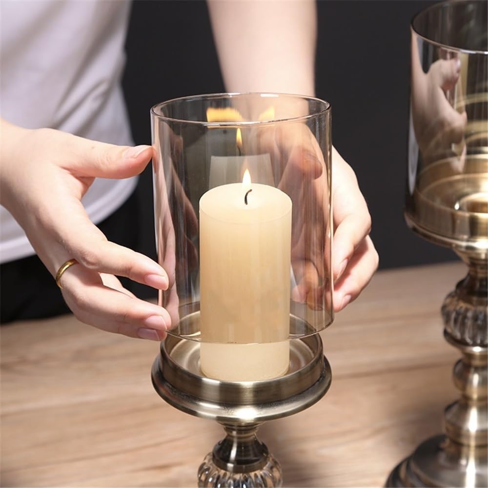 Home Decor 2 Retro szkło i metalowe świeczniki do dekoracji stołu jadalnego luksusowe