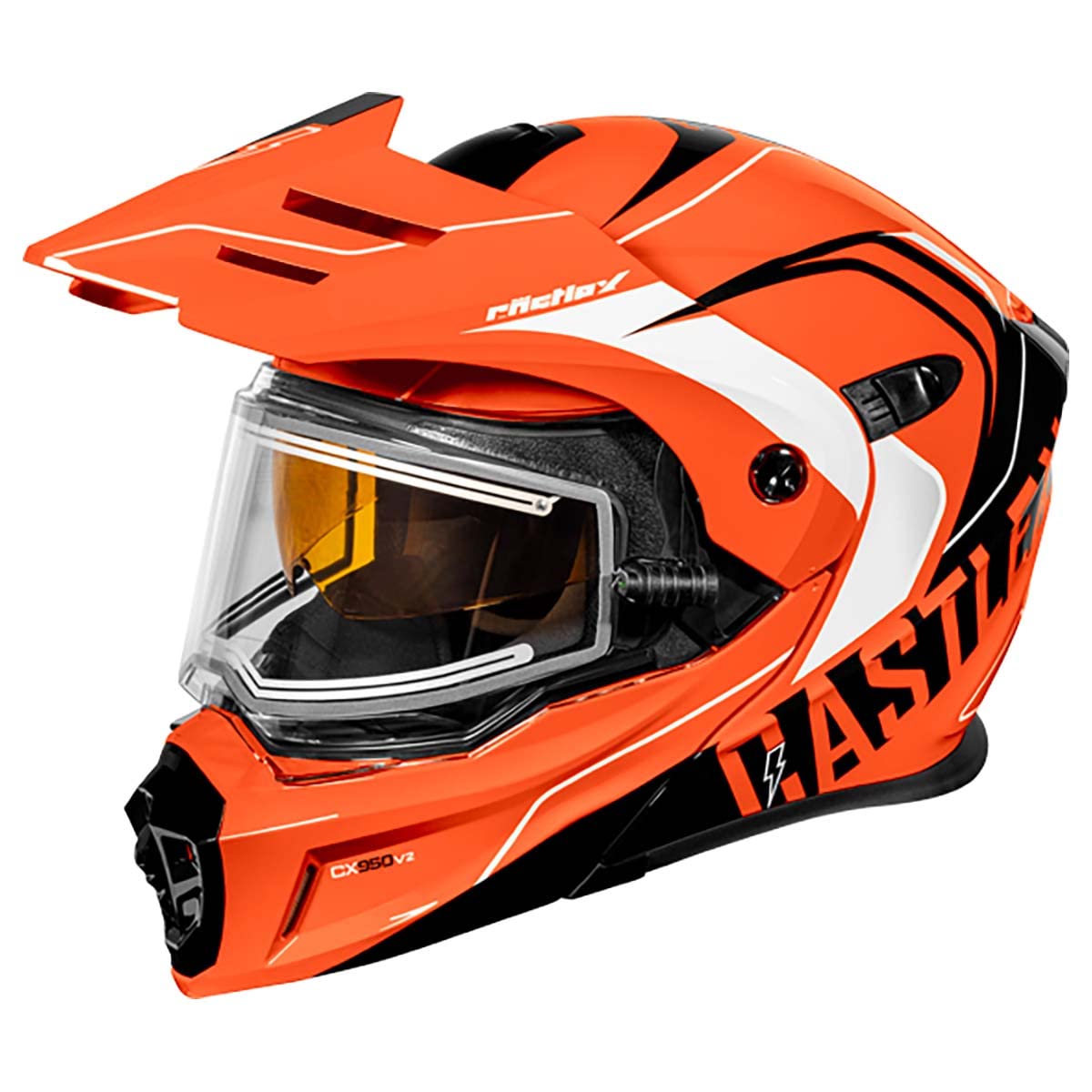 Photo 1 of Castle X CX950 V2 Wake Modular Electric Snow Helmet (Gloss Flo Orange/Black - 2X-Large)