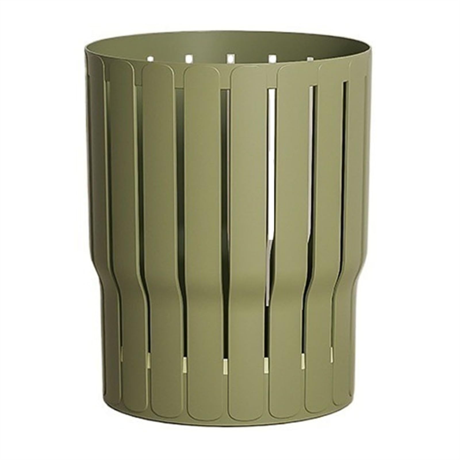 Kitchen Trash Can Vintage Hollow Trash Can, Round Plastic Trash Can No Lid, 10 Liter/2.6 Gallon Open Top Trash Bin Wastebasket for Living Room Bedroom Office Garbage Can (Green)