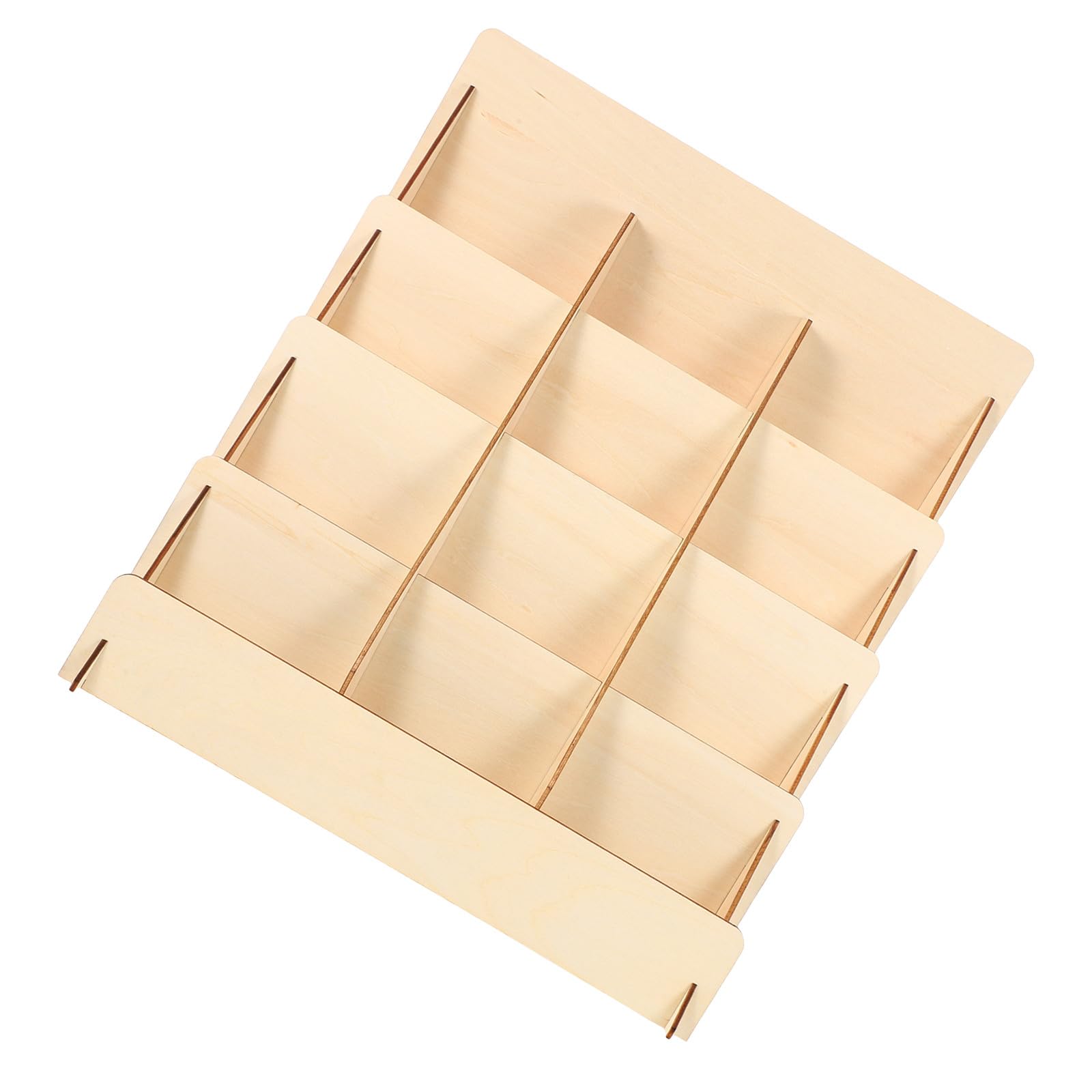Expositor de tarjetas de 4 niveles de madera natural CIMAXIC para mesa