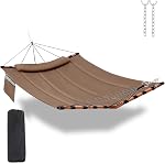 12FT 2 Hammock pour personne TegerDeger Grand hamac 450LB Capacité avec barre d'épandeur en bois franc en forme de V & Corde en nylon pour l'extérieur, Patio, Jardin, Cour arrière, Plage, Piscine - Vert foncé