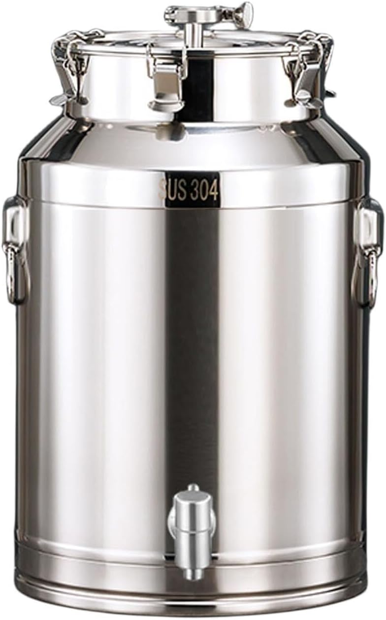 28L Stainless Steel Fermenter with Airlock - Ideal Brewing Equipment for Beer, Wine, & Food Storage - Easy to Clean, Durable Fermentation Bucket