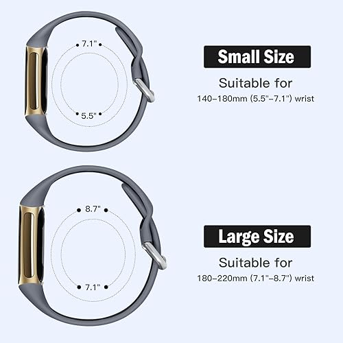 Miniatura 6 de Maledan Compatible con Fitbit Charge 6Fitbit Charge 5 bandas para mujeres y hombres, correa deportiva de silicona suave para Charge 5 y Charge 6,