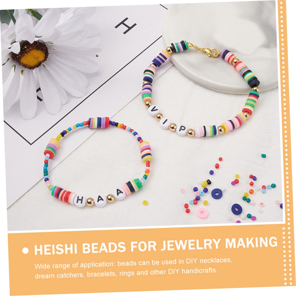 1set Perline Di Lettere Polimerica Colorata Di Perline Per Gioielli Fai Da Te Accessori Per Creazione Di Bracciali e Collane Per Artigianato