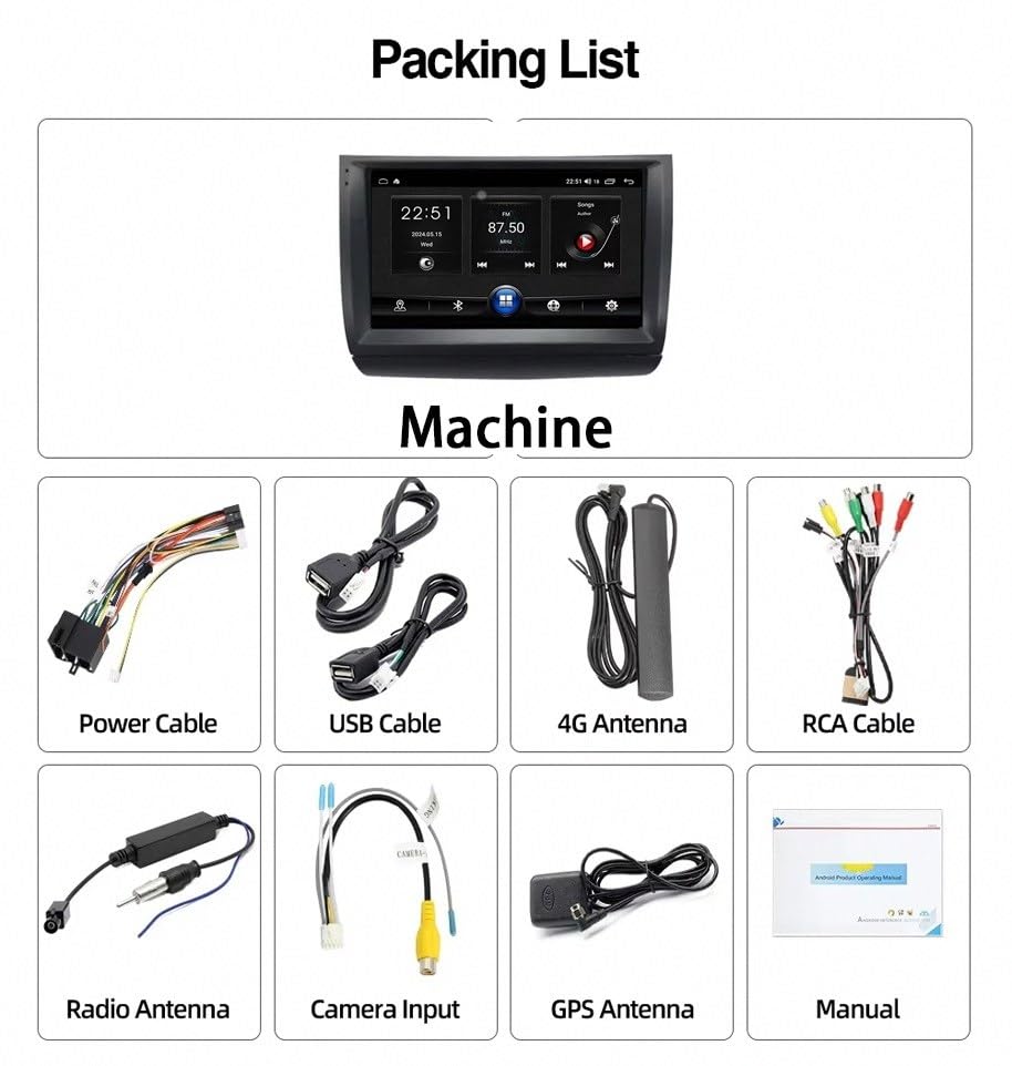 Radio de Coche 2 DIN Seat Leon 2 con Bluetooth 2G+32G y GPS 7