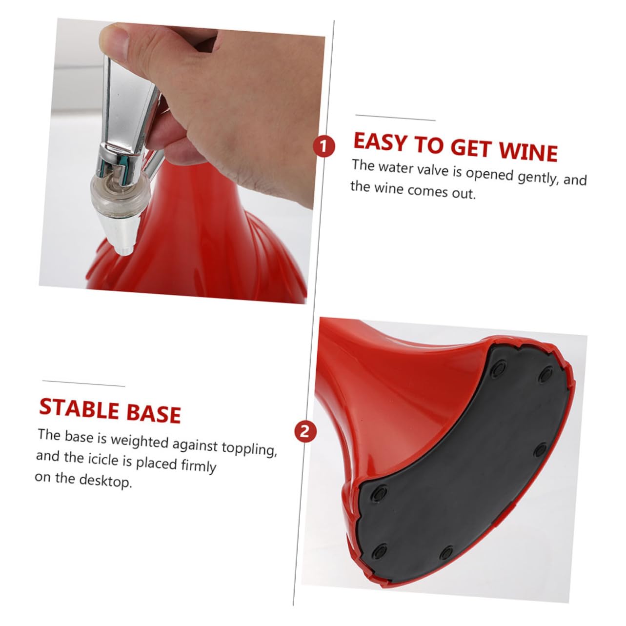 Distributeur de Boissons Lumineux 3.0l Glace Intégrée, Plastique Rouge Résistant, Robinet Manuel pour Fêtes et Bars, Tour à Bière Portable pour Boissons Froides