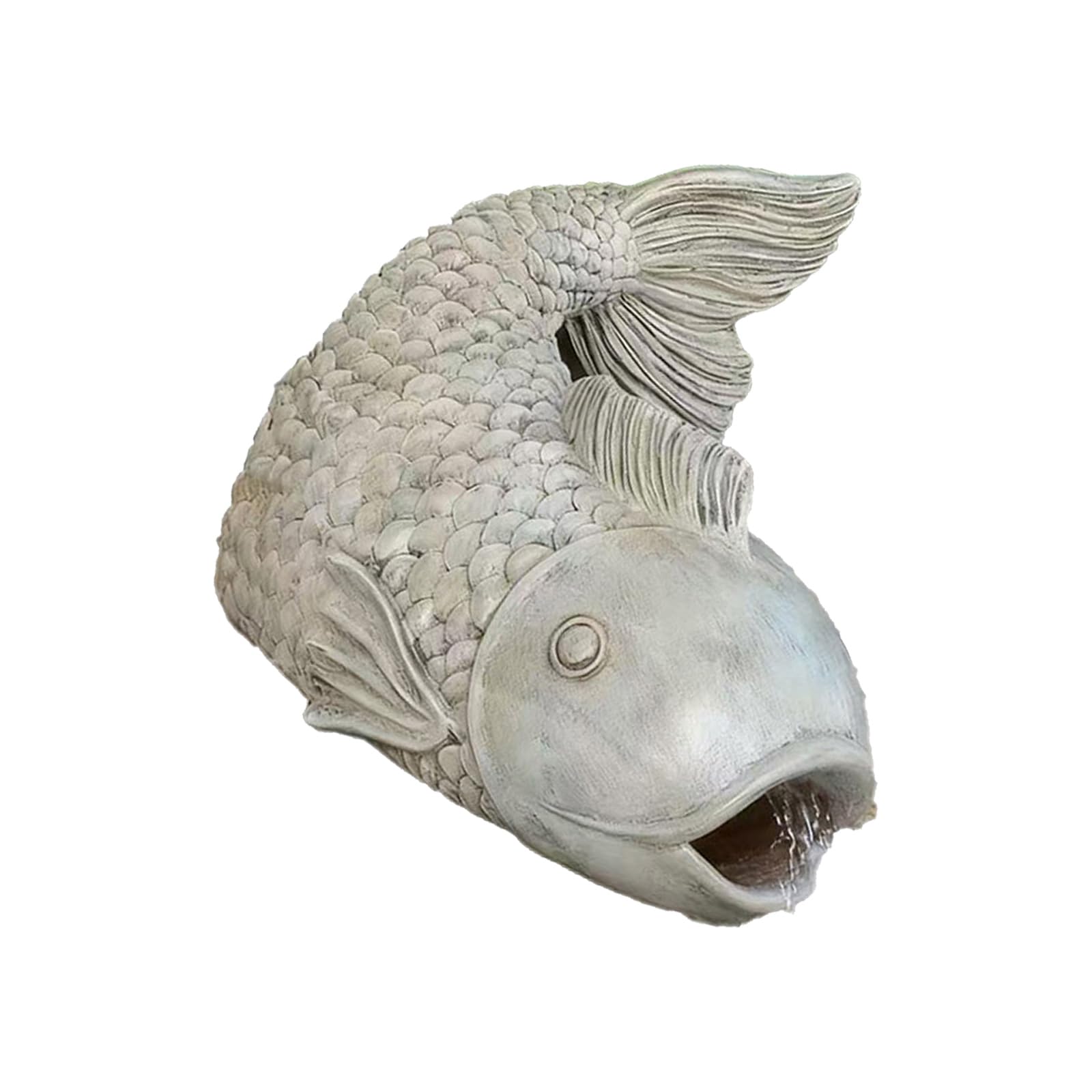 LUCKGONI Realistic Resins Fish Sculpture Gutter Diverter Rain Fish Statues Gutter Downspout For Garden Drainage Decoration