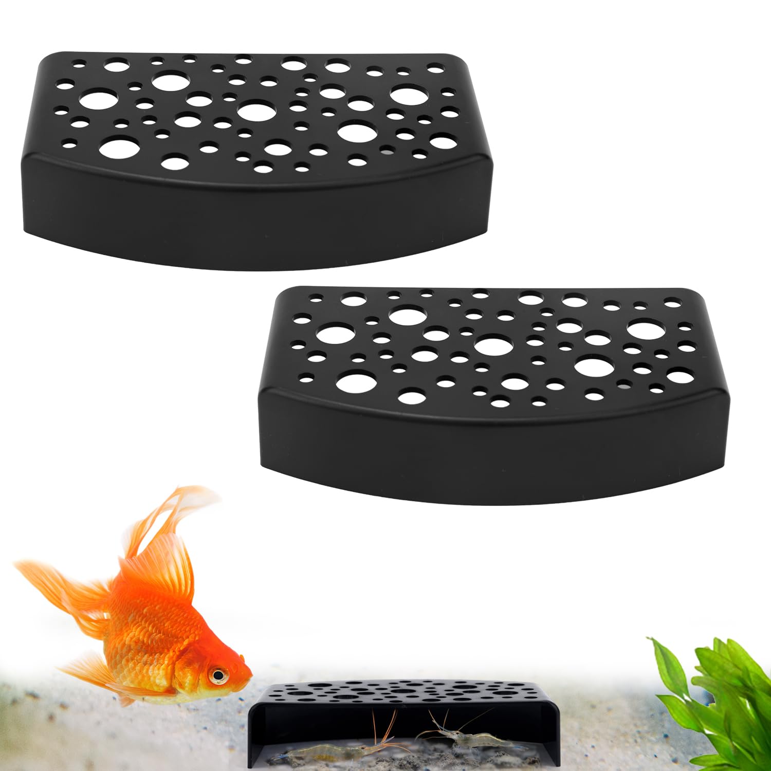 Penitue 2pcs Shrimp Hideout Cave, Aquarium Tunnel for Shrimp Breeding Hiding Black Fish Shelter Fish Tank Accessories