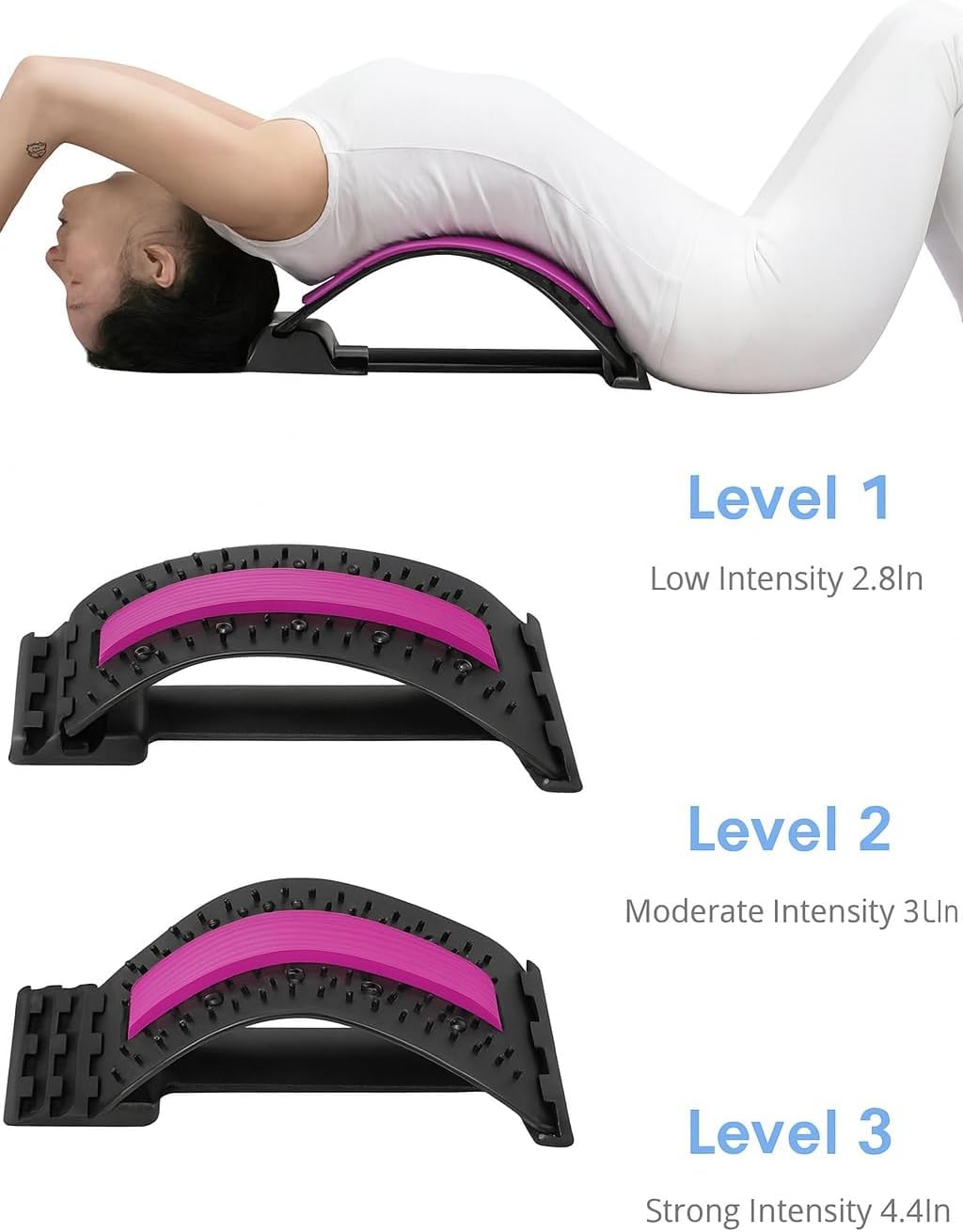 CivièRe Lombaire De Massage Par Acupuncture Et ThéRapie MagnéTique, Masseurs Pour Le Dos, Correcteur De Posture Et Support Lombaire 3 Niveaux (Bleu)