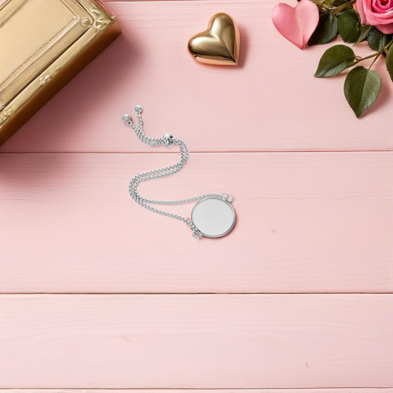 Brazalete Bisel en Blanco Ajustable de Acero Inoxidable 10piezas para DIY Joyas, Estilo Elegante y Sofisticado para Mujeres en Uso Diario
