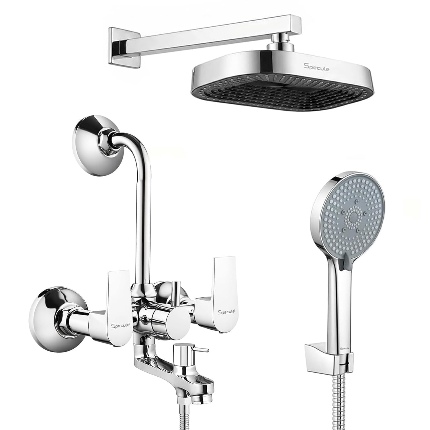 Specule Nyra Series, Brass Wall Mixer For Bathroom | 9x6 Inches