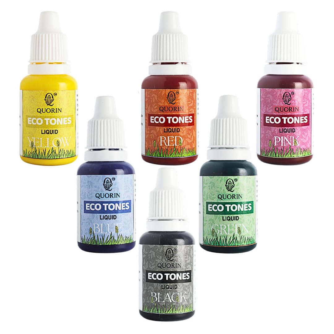 QUORIN Concrete Pigment Colours, Liquid Cement Color for Art, 15ml × 6