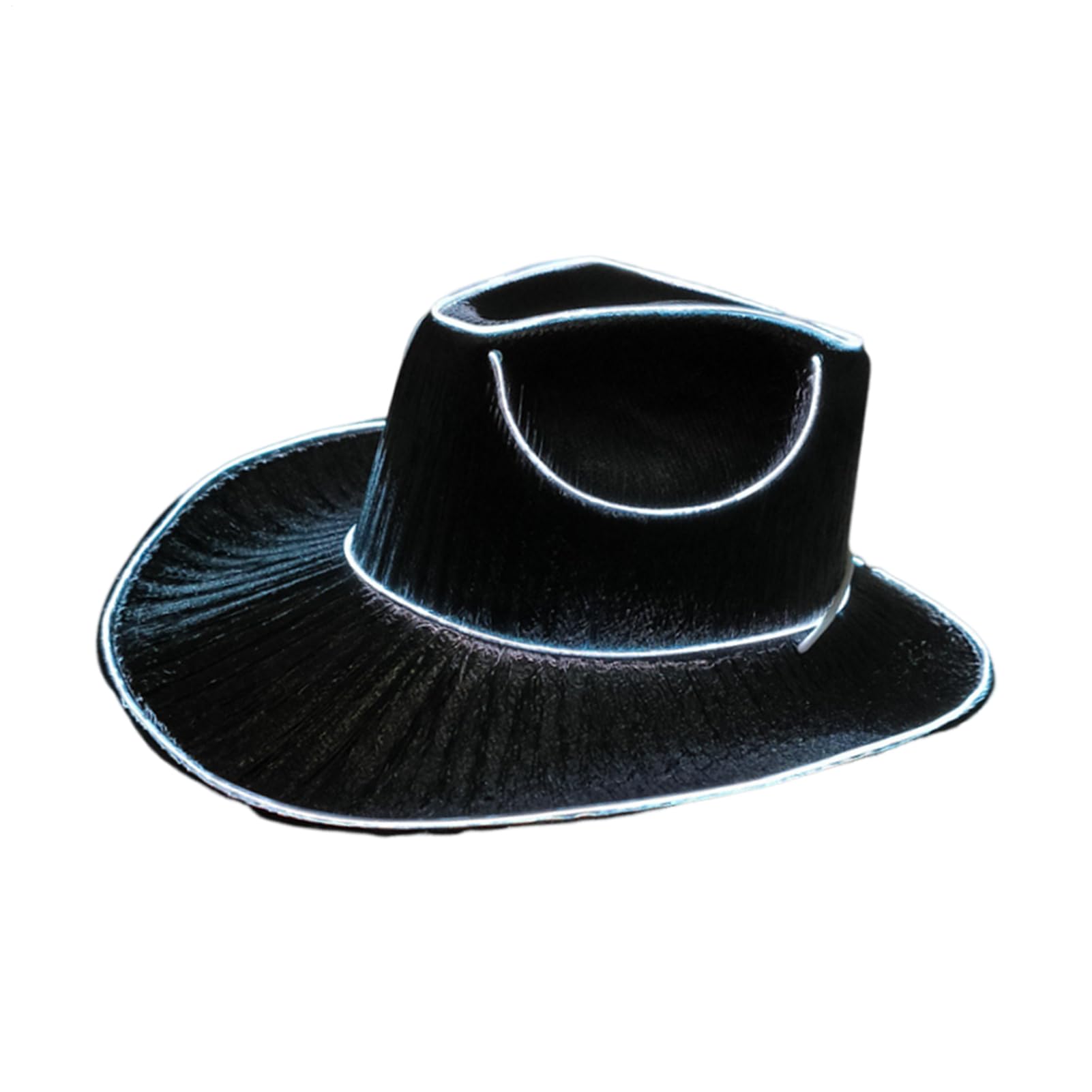 LED Cowboy Hat, Sparkly Neon Light Up Cowgirl Hat, Disco Western Costume Headwear, Ideal for Disco Birthday Halloween Parties Dress Up Cosplay Costume Accessories for Men Women