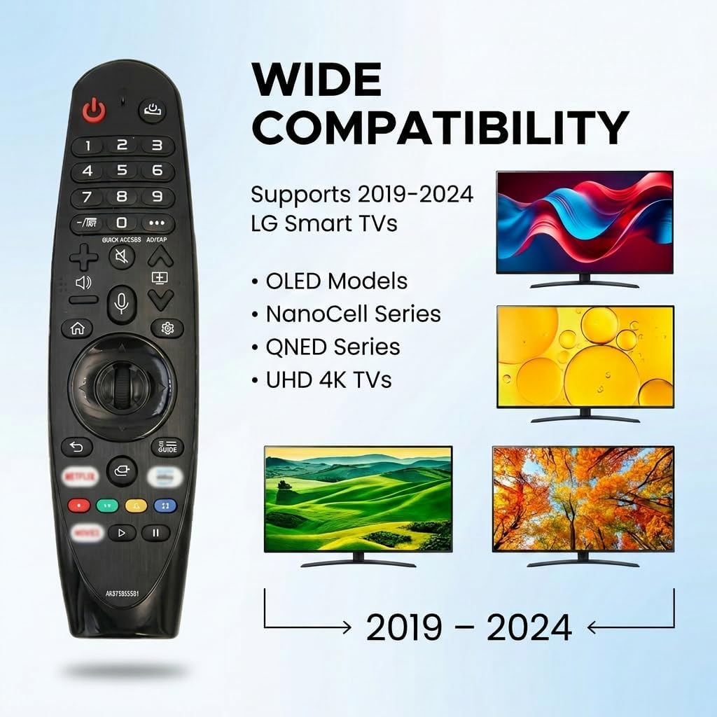 Control Remoto para LG Smart TV Universal Reemplazo Magic Remote MR20GA/19BA/18BA/21GA/22GA/23GA/650A/AKB75855501 Control Remoto Compatible con LG LED/HDTV/UHD/OLED/3D/4K (sin función Voz ni Puntero) — view 3
