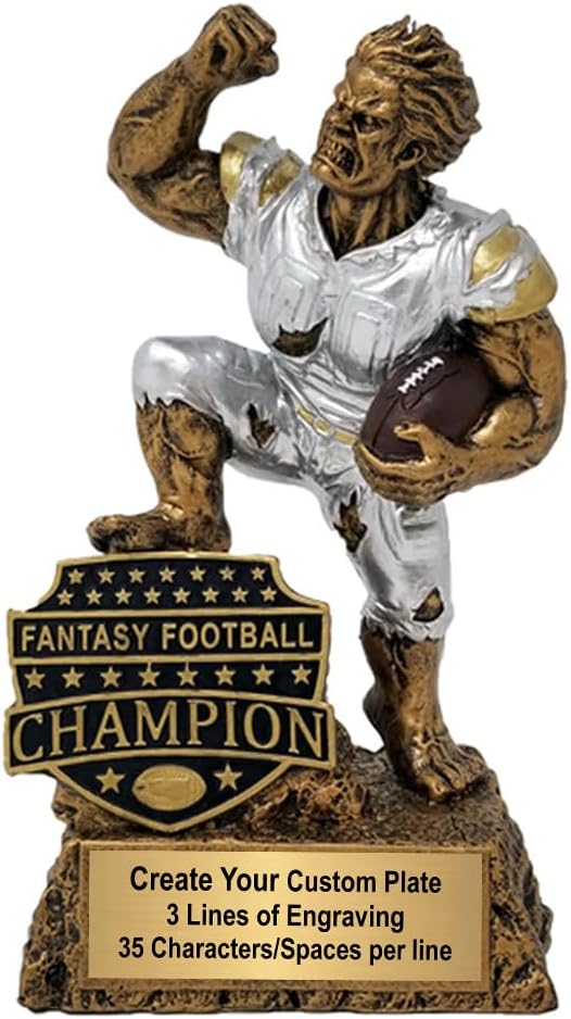 Decade Awards Monster Fantasy Football Champion Trophy - Unleash The Beast with This Engraved Monster Award for The Undisputed Champions of Fantasy Football - Customize Now (6.5 or 9.5 Inch Tall)