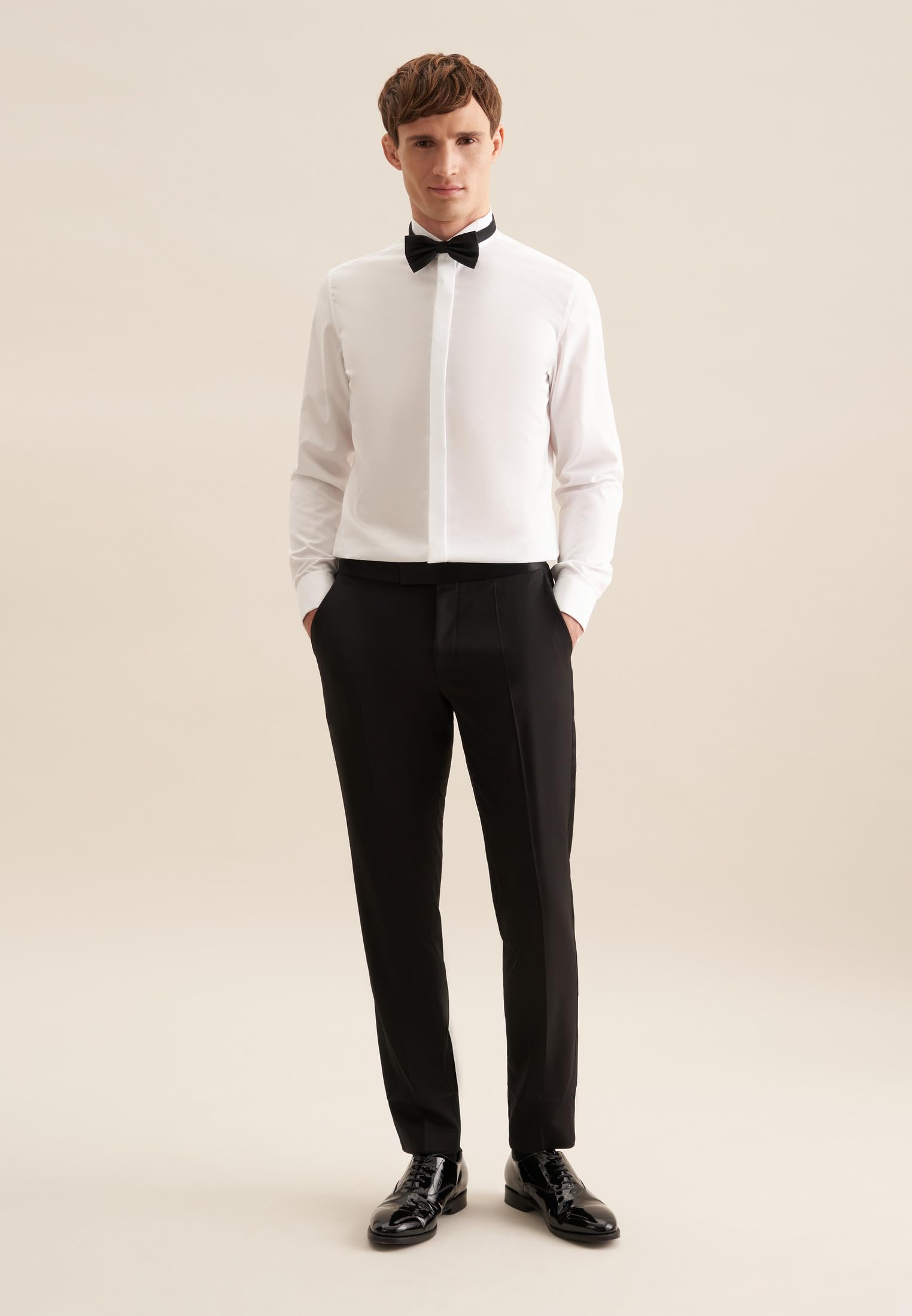 Chemise Business Seidensticker - Coupe Slim - sans Repassage - col Kent - Manches Extra Longues - 100% Coton