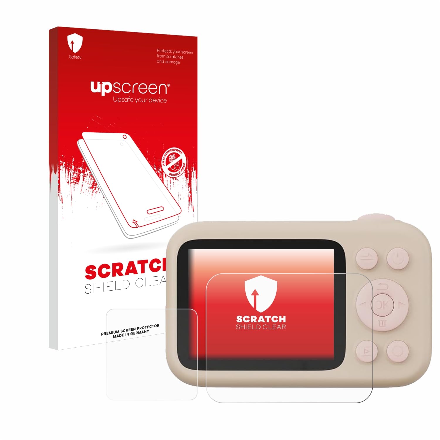 upscreen Scratch Shield Screen Protector compatible with SJCAM FunCam Plus - HD-Clear, Anti-Fingerprint