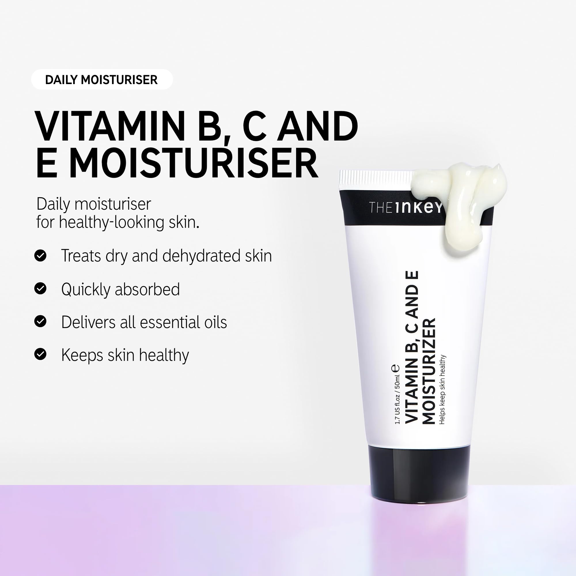 The INKEY List Vitamin B, C and E Moisturiser 50ml, Lightweight Moisturising Face Cream, AM/PM Skincare, Vegan Friendly - Image 2