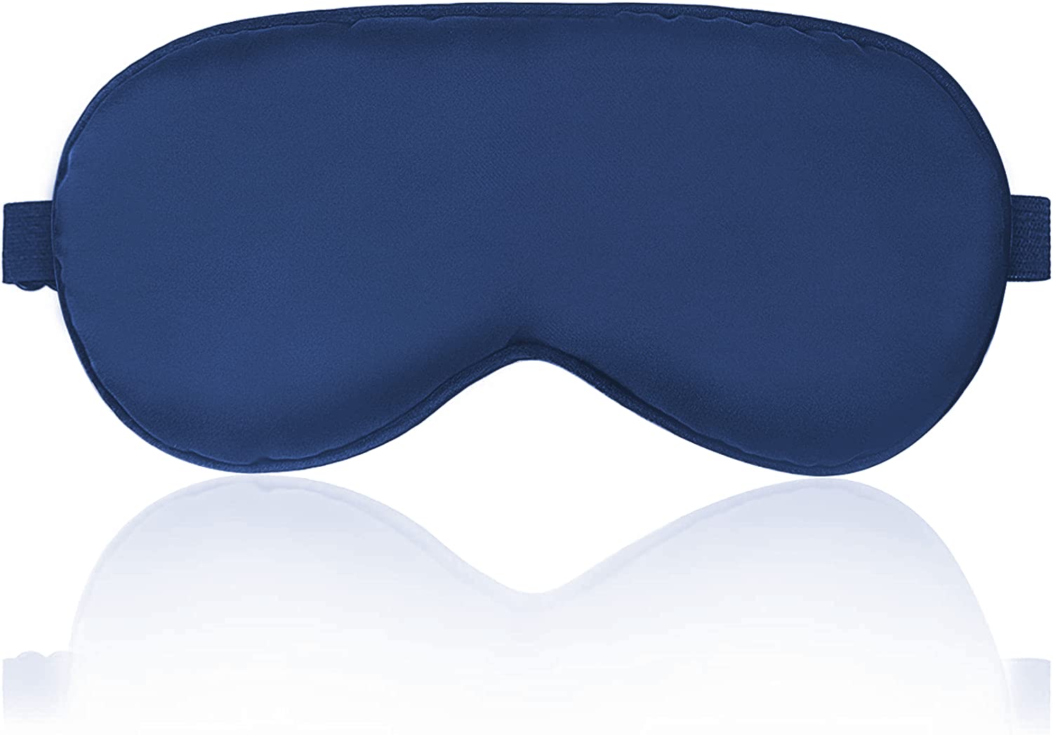 SILENCIO Mulberry Silk Eye Mask for Sleeping with Adjustable Strap Soft Sleeping Mask Blind Fold for Smooth & Comfortable Sleep Travelling Sleep Mask Pad for Girls Sleeping Eye Mask Blind Folds for Sleeping (Blue)