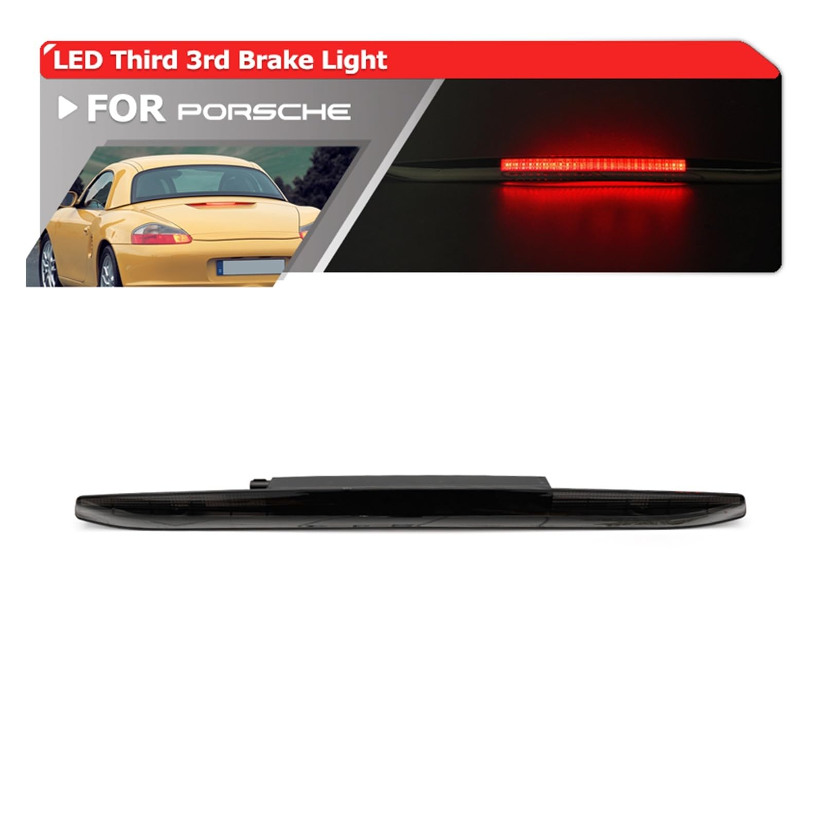 Dla Porsche Boxster 986 1997-2004 wędzony samochód trzecie trzecie światło hamowania LIGHT lampa stop tylna tylna lampka sygnalizacyjna(Red)