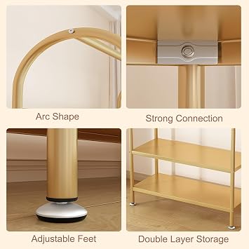 Clothes Rack with Storage Shelves - Adjustable Hanging Rod for Small Spaces, Ideal for Bedroom & Living Room, Space-Saving Coat & Shirt Organizer (White, 80cm/31.5in)