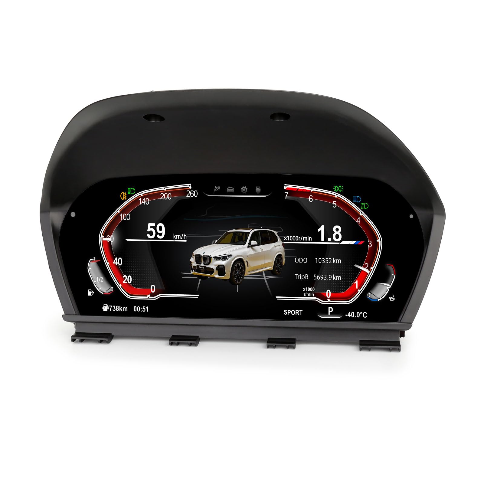 Strumento tachimetro digitale da 10'' 1920*720 LCD per BMW Serie 1/2 F20 F50 F22 F45 X1 F48 F49 X2 F39 cruscotto cluster 5UI controllo del volante Plug & Play pneumatici originali consumo di