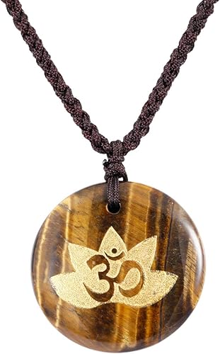 Miniatura 2 de TUMBEELLUWA Stone Pendant Necklace Amulet Reiki Healing Crystal Chakra with Nylon Cord Handmade Jewelry for Women