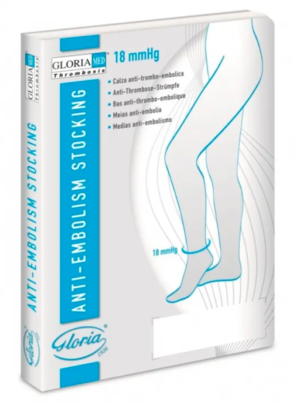 Gloria Med Calza Antitrombo Thrombosis 18, Compressione 18 mmHg, Post Operatoria, Poliammide-Elastane