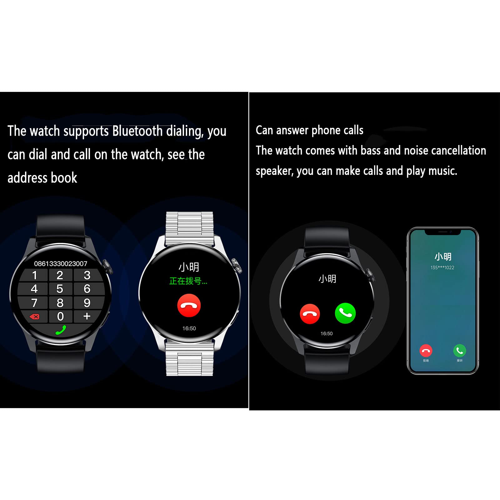 JUSHZ Reloj Inteligente Mujer Reloj Inteligente Hombre Hombre Smartwatch Mujer con Llamadas Pulsera Llamadas Bluetooth Reproducir Música Fotografiar Conteo De Pasos