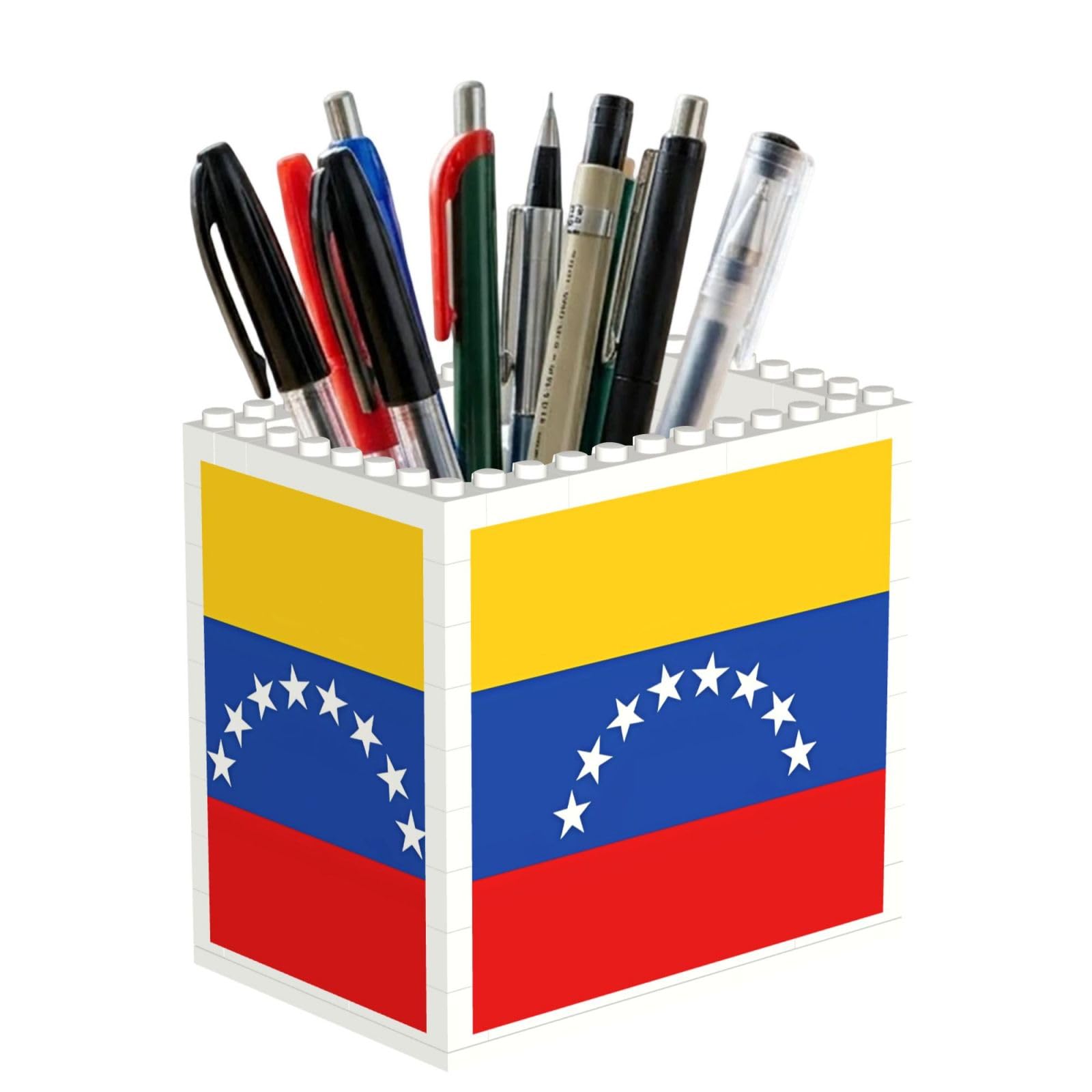 SXZVVBN Flag of Venezuela Building Block Desk Tidy ABS Organiser