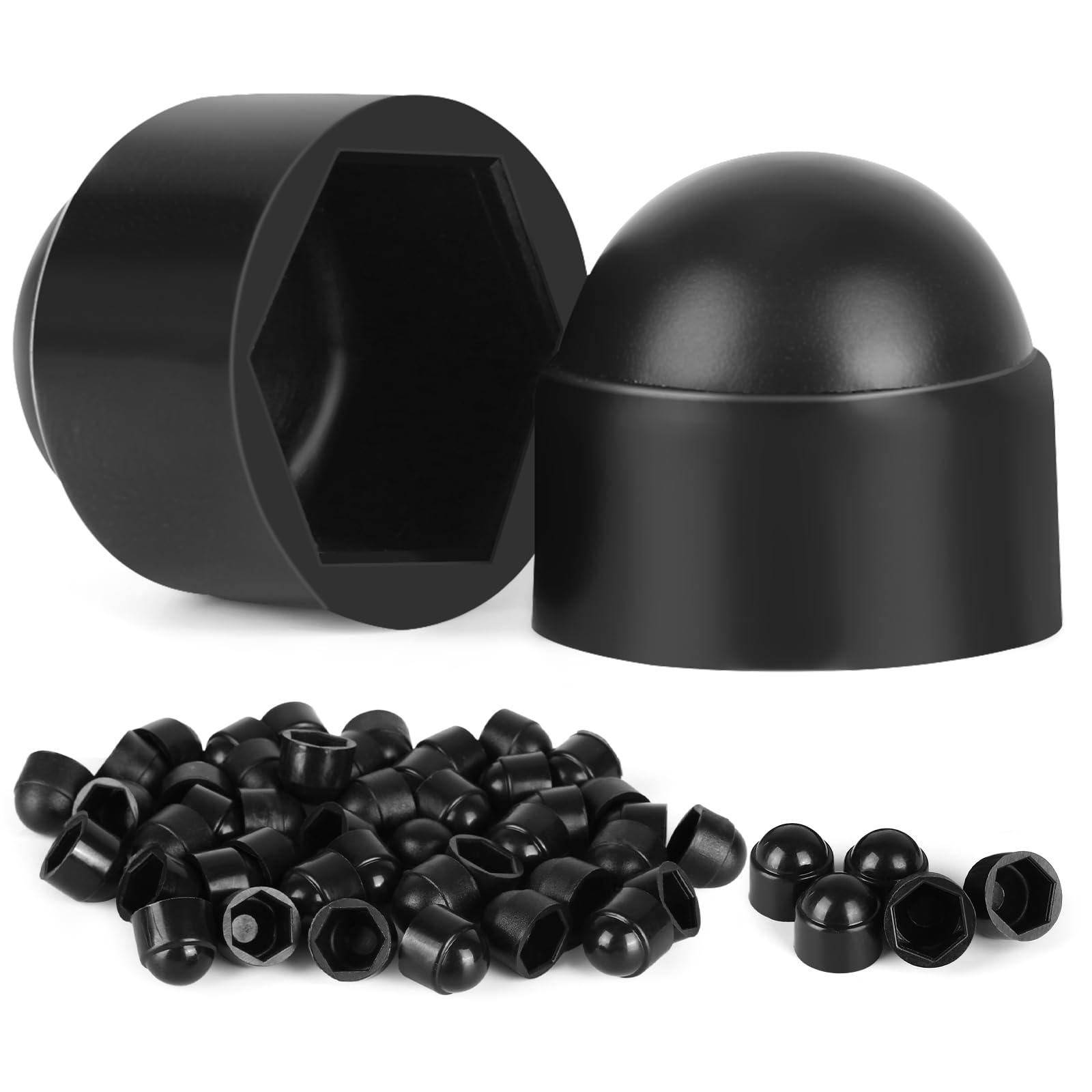 Drenky Zeskantige Beschermdoppen M8 – 25 Stuks, Zwart, Kunststof, Voor Schroeven En Moeren, Breedte 13 Mm
