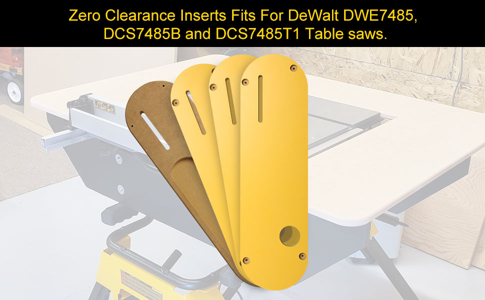 4 Pack) Zero Clearance Insert Throat Plate Compatible with DeWalt