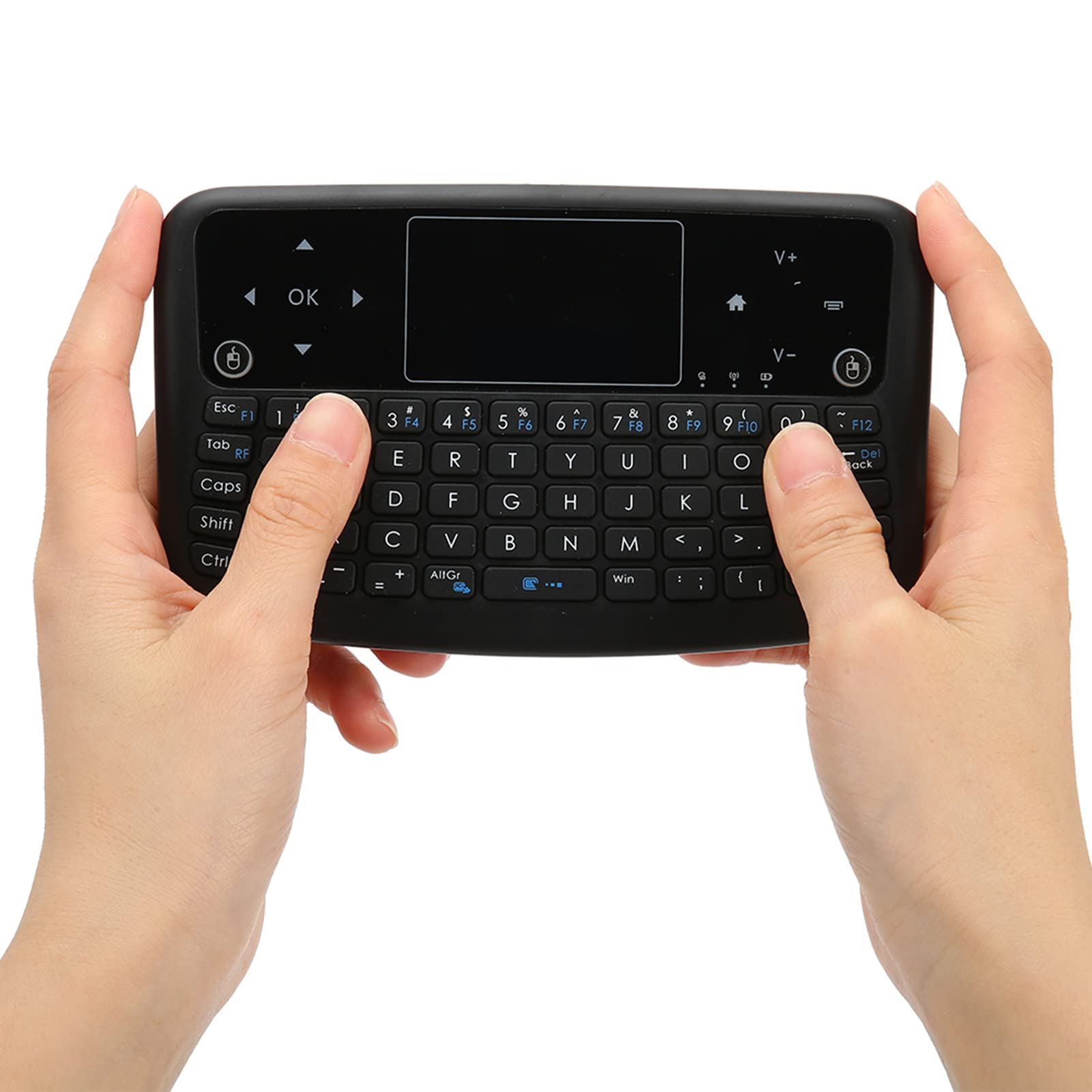 Denash 2,4 GHz Wireless-Tastatur, Hintergrundbeleuchtung Touchpad-Tastatur Fernbedienung Maus-Tastatur mit USB-Empfänger für PC, Laptop, Smart TV, HTPC