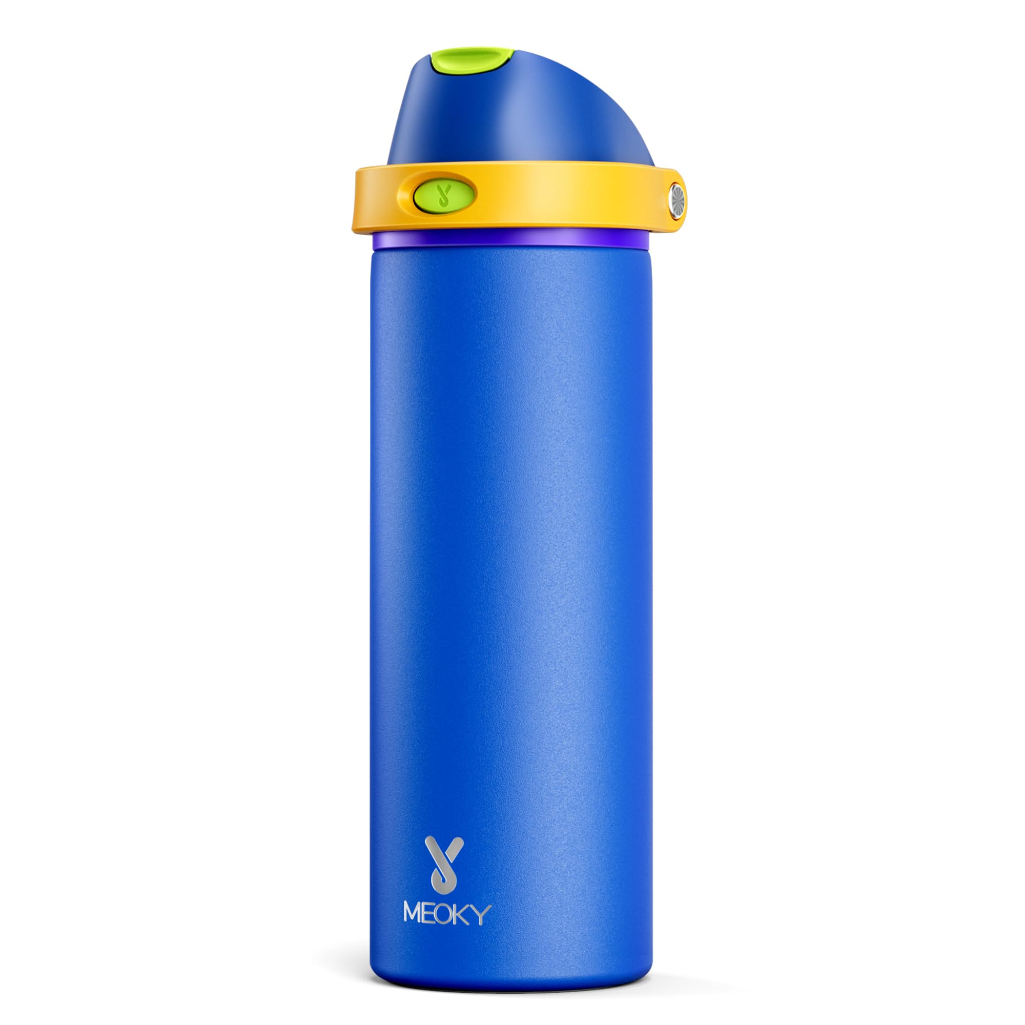 710ml Metal Water Bottle for Sports: Meoky Stainless Steel Water Bottle with 2-in-1 Straw and Spout Lid - Leak Proof, Cold for 24 Hours, Fits in Car Cup Holder, BPA-Free for Travel Gym, Sapphire