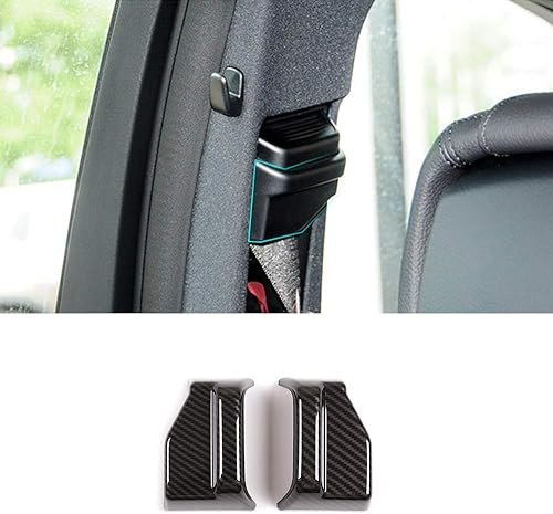 YIWANG Cubierta decorativa para cinturón de seguridad de asiento de ABS estilo fibra de carbono, 2 piezas para Mercedes Benz Clase E W212 W213