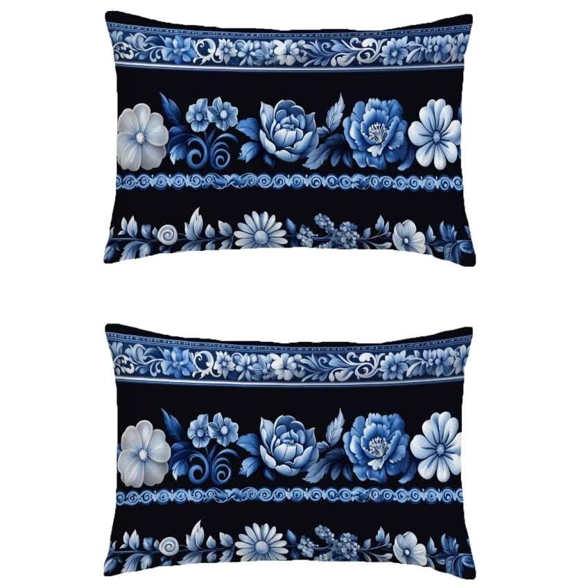 Housse coussin salon de jardin extérieur bleu marine 60x80cm automne
