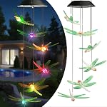 Toodour Chimes solaires, Chimes à vent changeants de couleur Feuille d'érable, LED Chimes de vent mobiles, Étanche extérieure Chime de vent lumières pour jardin, Patio, Fête, Fenêtre, Action de grâce