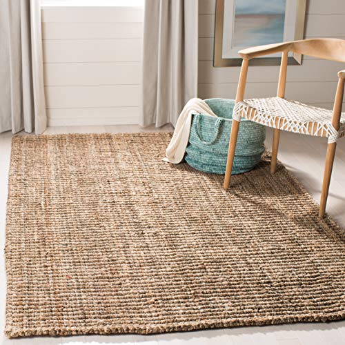 Safavieh Natural Fiber Collection NF447M Handmade Chunky Textured Premium Jute 0.75-inch Thick Area Rug, 3' x 5', Grey